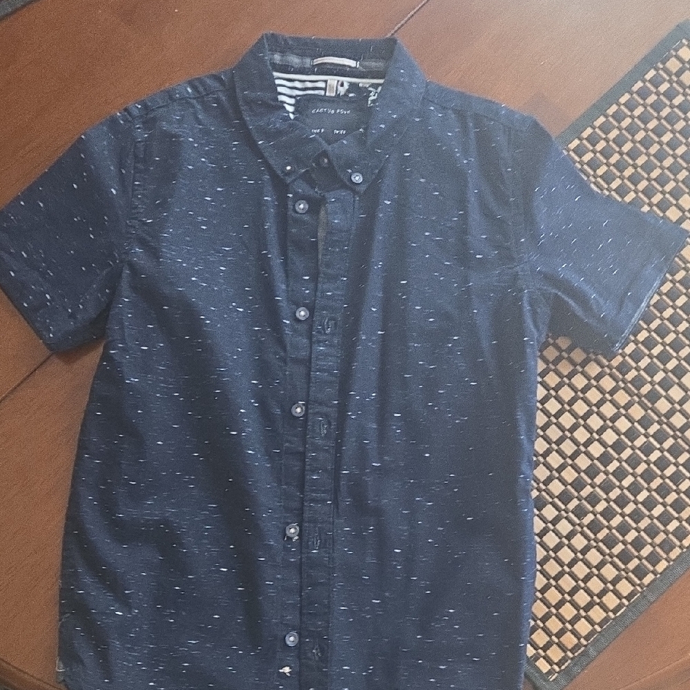 Cactus Navy Speckled Button Down Shirt